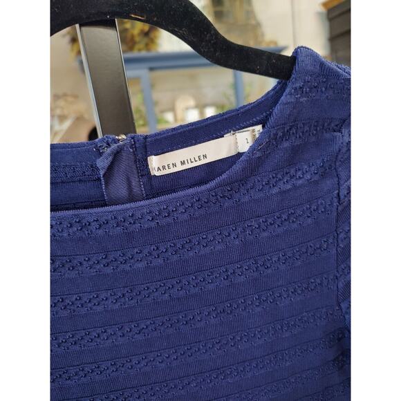 Karen Millen Designer Bodycon Blue Dress Size 2 Blue - Picture 5 of 11